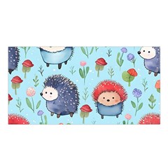 Hedgehogs Animal Satin Shawl 45  X 80 