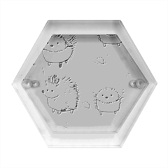 Hedgehogs Animal Hexagon Wood Jewelry Box by Pakjumat