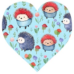 Hedgehogs Animal Wooden Puzzle Heart by Pakjumat