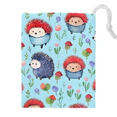 Hedgehogs Animal Drawstring Pouch (5xl) by Pakjumat