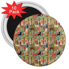 Animal Forest Pattern 3  Magnets (10 Pack)  by Pakjumat