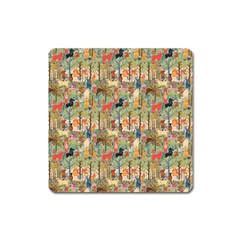 Animal Forest Pattern Square Magnet by Pakjumat