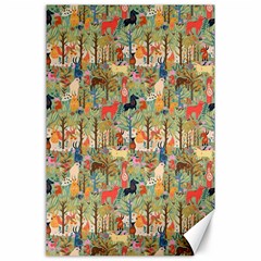 Animal Forest Pattern Canvas 24  X 36  by Pakjumat