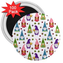 Gnomes Seamless Fantasy Pattern 3  Magnets (100 Pack)