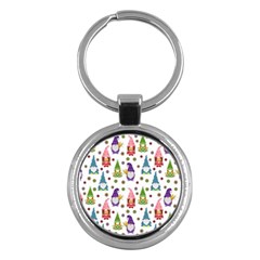 Gnomes Seamless Fantasy Pattern Key Chain (round) by Pakjumat