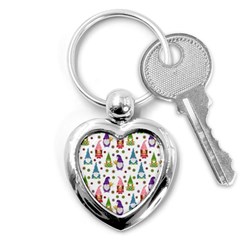 Gnomes Seamless Fantasy Pattern Key Chain (heart) by Pakjumat