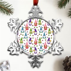 Gnomes Seamless Fantasy Pattern Metal Small Snowflake Ornament by Pakjumat