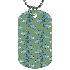 Fishes Pattern Background Dog Tag (one Side) by Pakjumat