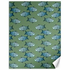 Fishes Pattern Background Canvas 18  X 24  by Pakjumat