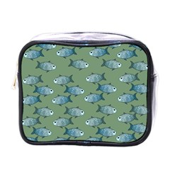 Fishes Pattern Background Mini Toiletries Bag (one Side)