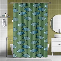 Fishes Pattern Background Shower Curtain 48  X 72  (small)  by Pakjumat