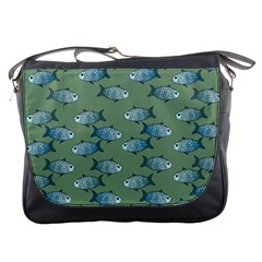 Fishes Pattern Background Messenger Bag by Pakjumat