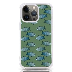 Fishes Pattern Background Iphone 13 Pro Tpu Uv Print Case by Pakjumat