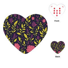 Flower Pattern Design Playing Cards Single Design (heart) by Pakjumat