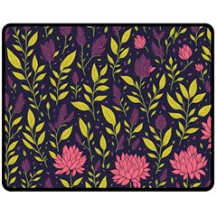 Flower Pattern Design Two Sides Fleece Blanket (medium) by Pakjumat