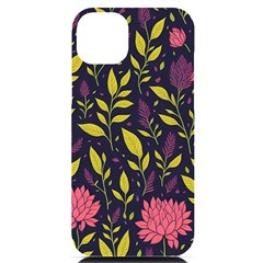 Flower Pattern Design Iphone 14 Plus Black Uv Print Case by Pakjumat