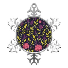 Flower Pattern Design Metal Small Snowflake Ornament by Pakjumat