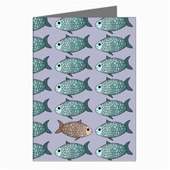 Fishes Pattern Background Theme Greeting Cards (pkg Of 8) by Pakjumat