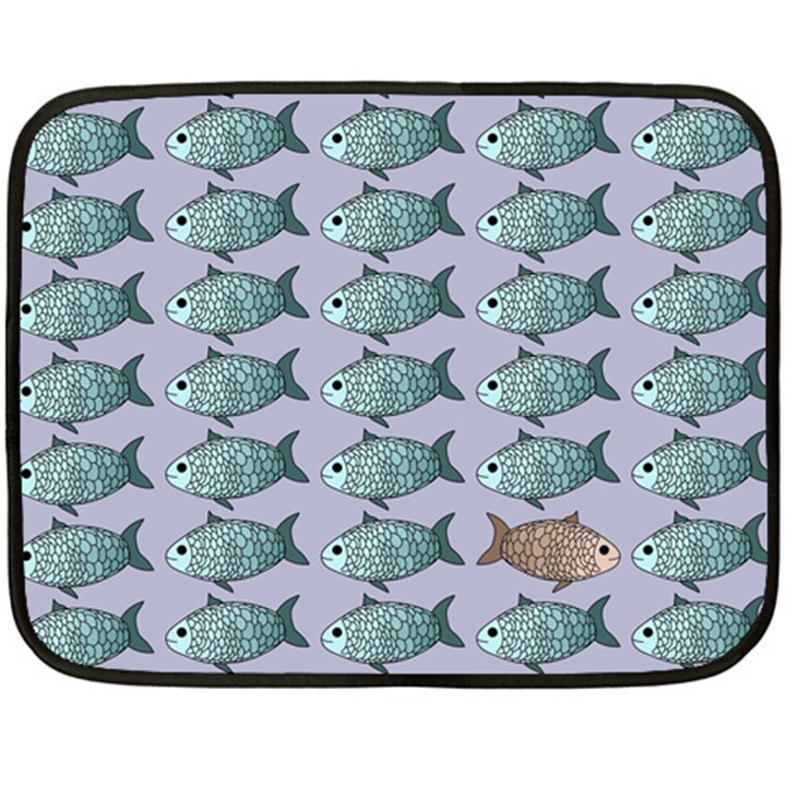 Fishes Pattern Background Theme Fleece Blanket (Mini)