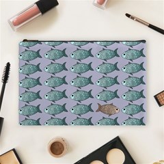 Fishes Pattern Background Theme Cosmetic Bag (large) by Pakjumat