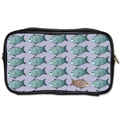 Fishes Pattern Background Theme Toiletries Bag (two Sides) by Pakjumat