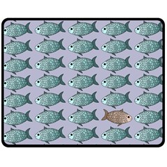 Fishes Pattern Background Theme Fleece Blanket (medium) by Pakjumat