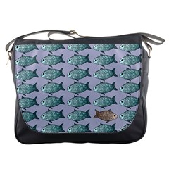 Fishes Pattern Background Theme Messenger Bag by Pakjumat