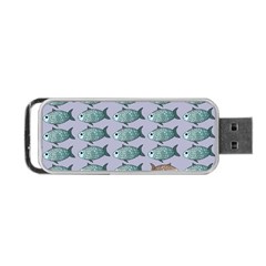 Fishes Pattern Background Theme Portable Usb Flash (two Sides) by Pakjumat