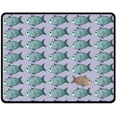 Fishes Pattern Background Theme Two Sides Fleece Blanket (medium) by Pakjumat