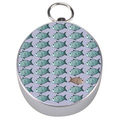 Fishes Pattern Background Theme Silver Compasses by Pakjumat