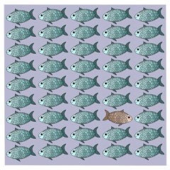 Fishes Pattern Background Theme Wooden Puzzle Square by Pakjumat