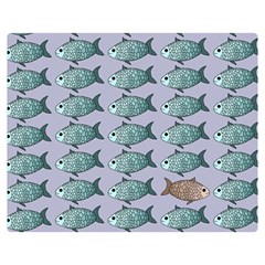 Fishes Pattern Background Theme Premium Plush Fleece Blanket (medium) by Pakjumat