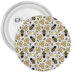 Bee Honeycomb Honeybee Insect 3  Buttons by Pakjumat