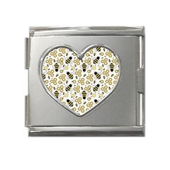 Bee Honeycomb Honeybee Insect Mega Link Heart Italian Charm (18mm) by Pakjumat