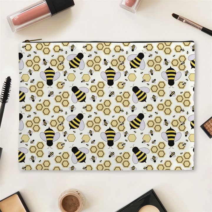 Bee Honeycomb Honeybee Insect Cosmetic Bag (XL)