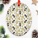 Bee Honeycomb Honeybee Insect Oval Filigree Ornament (Two Sides) Front