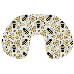 Bee Honeycomb Honeybee Insect Travel Neck Pillow by Pakjumat