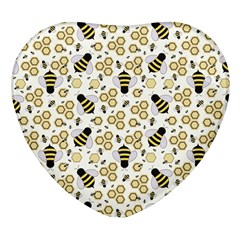 Bee Honeycomb Honeybee Insect Heart Glass Fridge Magnet (4 Pack) by Pakjumat