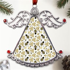 Bee Honeycomb Honeybee Insect Metal Angel With Crystal Ornament by Pakjumat