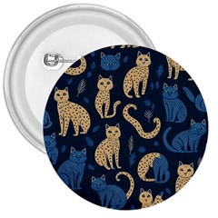 Cat Pattern Animal 3  Buttons by Pakjumat