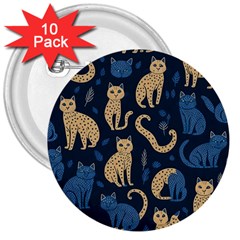 Cat Pattern Animal 3  Buttons (10 Pack)  by Pakjumat