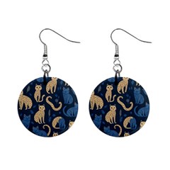 Cat Pattern Animal Mini Button Earrings by Pakjumat