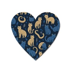 Cat Pattern Animal Heart Magnet by Pakjumat