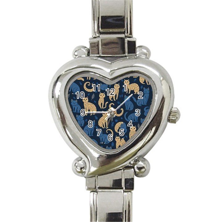 Cat Pattern Animal Heart Italian Charm Watch