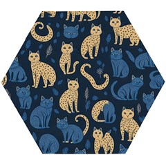 Cat Pattern Animal Wooden Puzzle Hexagon