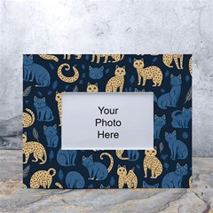 Cat Pattern Animal White Tabletop Photo Frame 4 x6  by Pakjumat