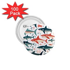 Fish Shark Animal Pattern 1 75  Buttons (100 Pack)  by Pakjumat