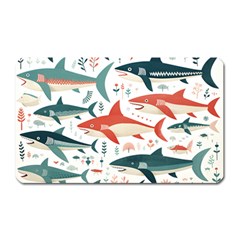 Fish Shark Animal Pattern Magnet (rectangular) by Pakjumat