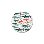 Fish Shark Animal Pattern Golf Ball Marker (4 pack) Front