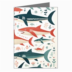 Fish Shark Animal Pattern Greeting Card by Pakjumat